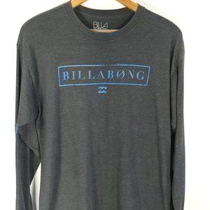 Billabong Graphic T-Shirt Mens Large Long Sleeve Heather Gray Casual